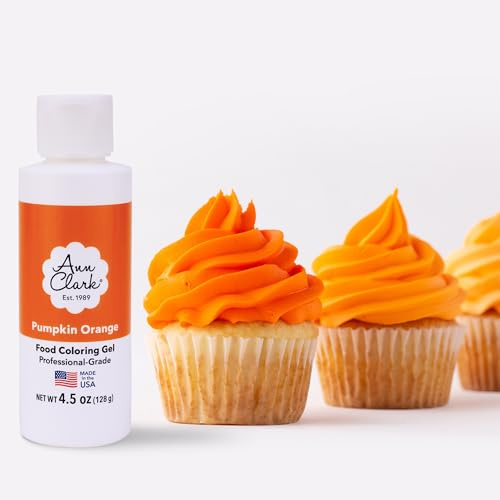Gel colorante para alimentos Ann Clark color naranja calabaza, grande 4,5 oz. Calidad profesional. Fabricado en EE. UU.