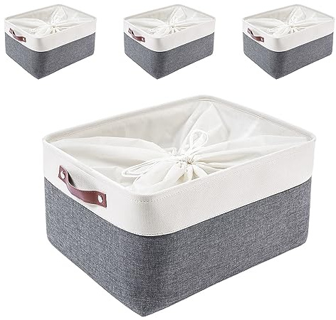 MANGATA Aufbewahrungskörbe, Stoff-Aufbewahrungsboxen(Kaltes Grau, Jumbo)