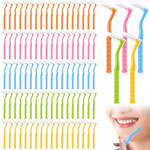 100 Stück Interdentalbürsten Zahnzwischenraumbürsten, Zahnbürsten für zwischen Zähnen, Reinigung der Zahnzwischenräume Kontrollierte Reinigung Lückenbürste