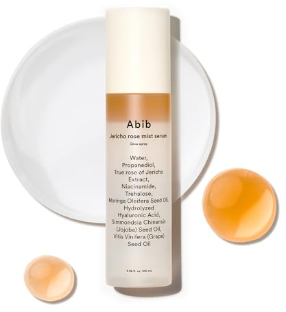 Abib Jericho Rose Mist Serum, Glow Spray 3.38 fl oz I Hydrating Essential Face Facial Body Mist Bottle, Radiance Booster, Fine Dual-Layer Oil & Serum, Vegan Skincare I 4 Types of Seed Oil