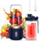 yotutun Smoothie Maker, 400ml Tragbarer Mixer Mini Blender mit 6-Klingen Edelstahl Klein Smoothie Maker to Go USB Wiederaufladbar Mini Standmixer für Babynahrung Saft Marmelade Shake Smoothie (Blau)