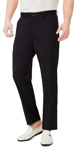 7 8 Hose Herren Sommer knöchelhose Stretch leichte dünne Sommerhose Cropped Anzughose Loose Tapered 8367BK31W28L