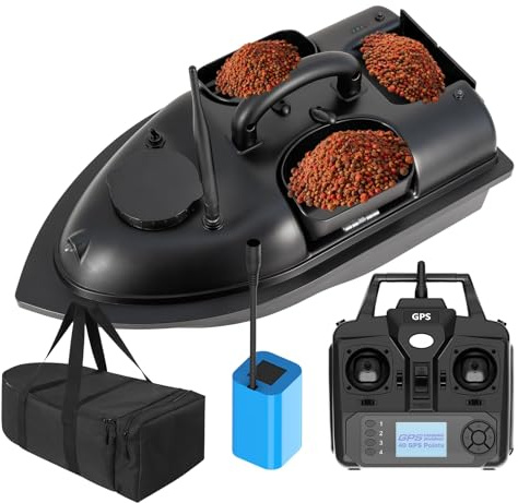 DYJD Barco de cebo GPS inteligente RC inalámbrico para hombre, carga de 2 kg, retorno de alimentación automático, control remoto, distancia de 500 m, 12000 mAh