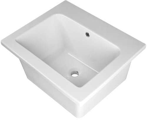 LAVABO LAVATOIO PILOZZO CERAMICA 60 x 51 YORK PROFONDO 25 CM TUTTA VASCA PER TOP O MOBILE DA INCASSO O INSTALLAZIONE CON STAFFE ANCHE IN ESTERNO IDEALE PER MOBILE DI DESIGN