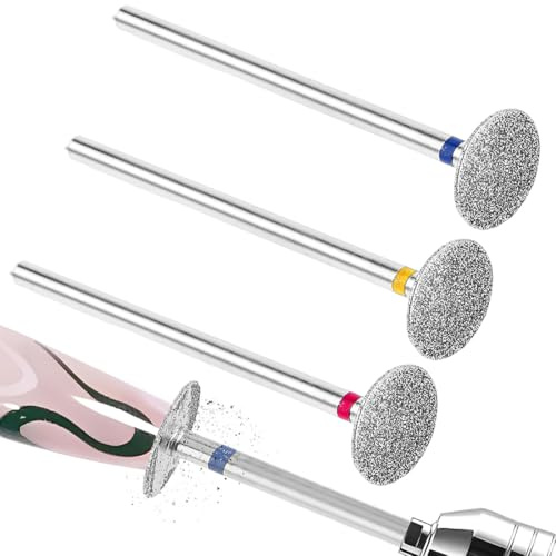 UIEXAY Punte Per Fresa Per Unghie,3 Pezzi, Disco Abrasivo Per Manicure, Testa Di Macinazione A Forma Di Piattino A T, Per Unghie Pelle Morta Tacco