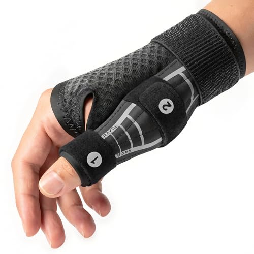 Rakiie Carpal Tunnel Wrist Brace with Thumb Support, Gray S/M