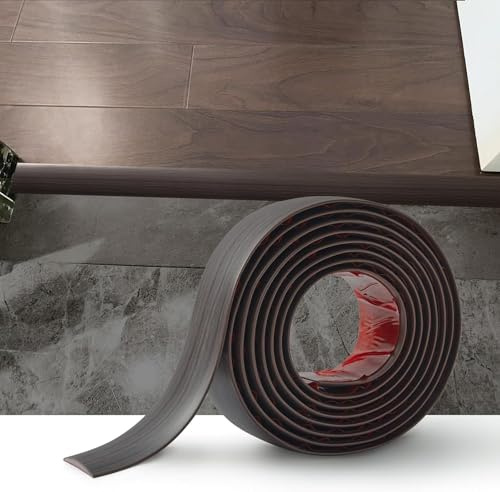 Zayejod 20M PVC Floor Transition Strip Self Adhesive，Black Walnut Grain 4CM | Vinyl Flat Floor Divider Strip Carpet Cover Strips Laminate Threshold Flooring Edge Trim for Joining Floor Tiles Gap Door Bar