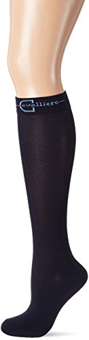 Covalliero Calzini da Equitazione Grado, Paio, Taglie 37-39, Blu Notte, Tessuto Misto, da Cavaliere, Lavabili in Lavatrice a 30°C, con Elastico in Vita