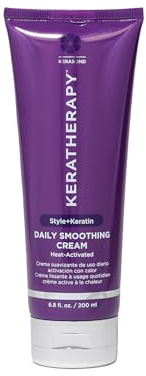 KERATHERAPY Daily Smoothing Cream, 6.8 fl. oz., 200 ml - Keratin Infused Smoothing Cream for Blowouts with Collagen, Jojoba Oil, Wheat & Argan Oil