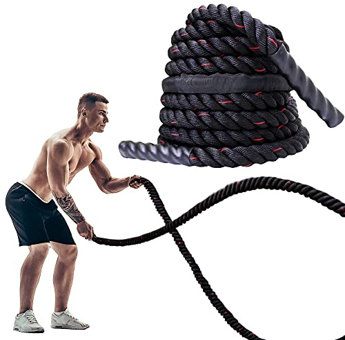 PROIRON Corde Ondulatoire 9m 12m, Battle Rope 38mm, Corde Sport Musculation Crossfit, Corde de Bataille pour Entrainement Fitness Exercice, Corde de Combat