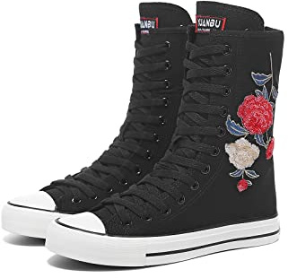 Momuk Womens High Top Canvas Sneakers Lace up Fashion Casual Shoes for Women