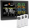 LFF Drahtlose Wetterstation, Funkwetterstation Indoor Outdoor mit Sensoren, Farbdisplay Digitale Atomuhr Innen Außen Thermometer Wireless, Vorhersage Station mit Einstellbarer Hintergrundbeleuchtung
