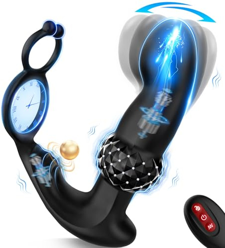 BEISAR Prostate Massager Anal Beads Vibrator, AI Sync Male Sex Toys for Men Sex Toy Anal Plug Anal Toys Adult Toys Male Vibrator Butt Plug for Women Remote Control with 7 Wiggling Vibrating Ring