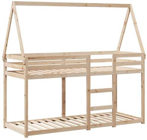vidaXL Cama litera sin colchón Madera Maciza de Pino 90x190 cm