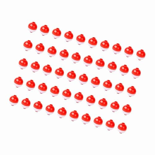 Alomejor 50 0,75-Zoll-Angel-Bobber mit Roten und Weißen Nähten, Einfacher Schnurgriff, Toller Bissanzeiger für Wels-Crappie-Bass-Forellen (0,75 Zoll)