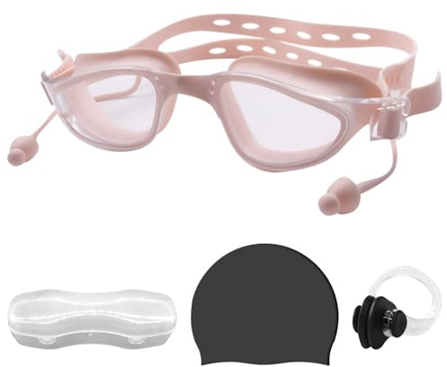 EDLMKM Polarized Swimming Goggles Anti Fog, Easy Adjustment, Anti-leak, No Leaking, Enhanced Fit, Improved Comfort Swimming Goggles, Clear Vision Easy to Adjust for Adults Men Women Teenager