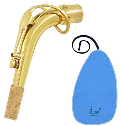 Tbest Bocal de Saxophone Alto en Laiton de 24,5 Mm, courbé Couler une Meille de la Circulation de l'air, Hauteur, Coulecon de Nettoyage, Compatible Avec Saxophone Alto