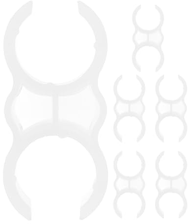 HAPINARY 6pcs Double Pipe Clamp Connector for Broom and Dustpan, Plastic Pole Attachment Clip for 0.75inch Tubes, Household Cleaning Tool Fastener for Kitchen and Office Sweeping