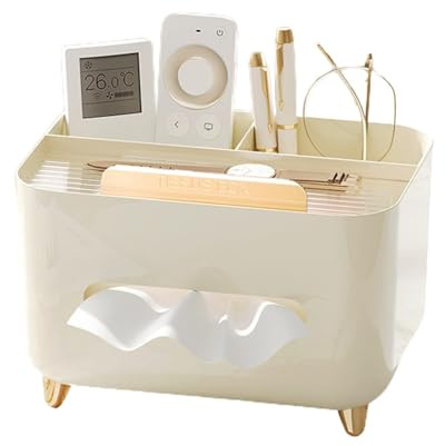 Fùnda Cája de Pañuelos Multifuncional con Almacenamiento - Soporte Mando Organizador Mesita de Noche | Dispensador Decorativo Salón Dormitorio | Hogar Oficina Coche Escritorio Mesa