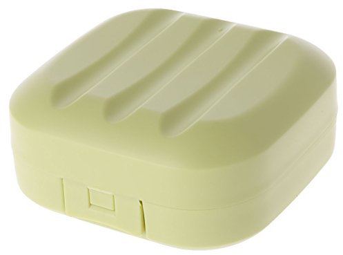 A0127 Boîte à Savon Porte Savon Boîte de Rangement pour la Salle de Bain Boîte de Rangement Rectangle carré Voyage Mini Portable Conteneur créatif Plastique imperméable (Vert, Petite)