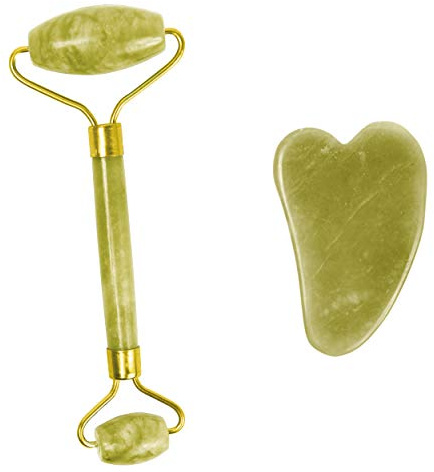 Peach Beauty Jade Roller, Gua Sha Set, Gesichtsmassage, Gesichtsmassagegerät Anti-Aging, Straffung, Muskelentspannung