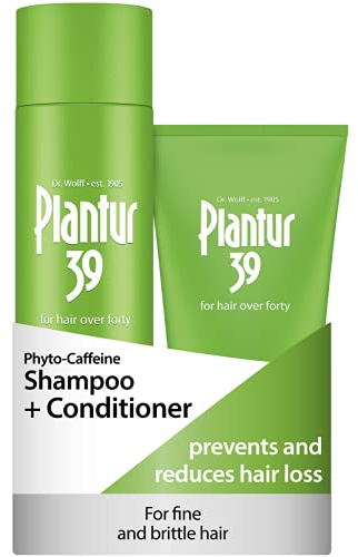 Plantur 39 Caffeine Shampoo and Conditioner Set Prevents and Reduces Hair Loss | For Fine Brittle Hair | Unique Galenic Formula Supports Hair Growth | Set of 250ml Shampoo and 150ml Conditioner