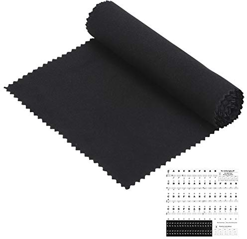 BELIOF Klavier Abdeckung Klavierabdeckung Klaviertastatur Staubschutz Tastaturabdeckung Tuch mit Klaviertastenaufkleber 125cm*15cm für 88 Tasten Klavier Elektronische Tastatur Klavier gegen Staub