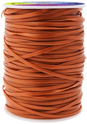 Mandala Crafts Rust Plastic Lacing Cord – 2.5mm 100 Yards Flat Utility Cord for Keychains, Jewelry Making, Decorative Knotting, and Hanging Applications