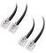 Cable Matters Pack de 2 Câble téléphonique de 1m (cable RJ11 vers RJ11) pour téléphone, Internet DSL, ADSL, modem en Noir - 1m