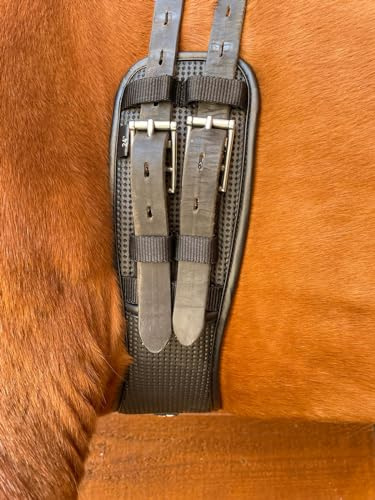 Preto Sottopancia in neoprene sintetico a nido d'ape, anatomico, con estremità elasticizzate, sella per cavallo equino, sottopancia anti-stropicciolo e anti-gallo, comfort ammortizzante, ergonomica,