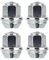 RYBO Lot de 4 écrous de roue en alliage M12 x 1,5, conique, hexagonal de 19 mm, compatibles avec les jantes en alliage Ford et plus encore