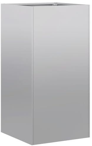 vidaXL Pflanzkübel 40x40x80 cm Verzinkter Stahl, Pflanzschale, Garten-Garten-Pflanzkübel, Outdoor-Pflanzgefäß, Hochbeet, Pflanzgefäß, Blumenkasten