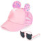 Kinder Basecap Sonnenbrille für Mädchen, Cartoon Baseball Kappe mit 3D-Hasenohren, Maus Ohren, Großer Schleife Verstellbare Snapback Cap Sommer Baseballmütze mit Atmungsaktivem Mesh Sonnenhut Mädchen