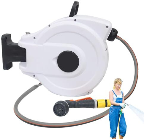 Garden Hose Drum - Hose Drum with Auto Roll Up Function | Sturdy Garden Hose, Car Wash, Garden Hose Reel for Car Wash Systems in Beauty Salons