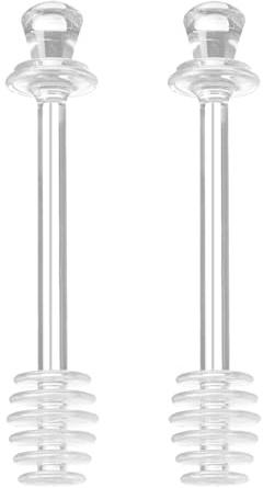Cuchara Dosificadora De Miel | 2X Mezclador De Miel - Utensilios de Cocina Varilla Transparente Para Mezclar, Servir y Recoger Sirope Bebidas en Botes y Recipientes