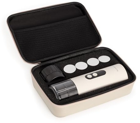 CREATE / THERA MOVE/Cafetera express portátil con funda de transporte para cápsulas y café molido blanco roto/Preparación en frío y en caliente, 15 bar, capacidad de 80ml, 150W