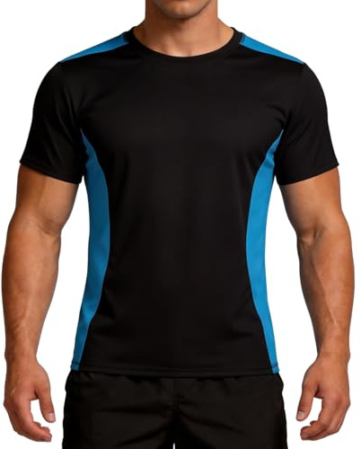 Charmo Mens Rash Vest UPF 50+ Quick Dry Rash Guards T-Shirt Black-a L