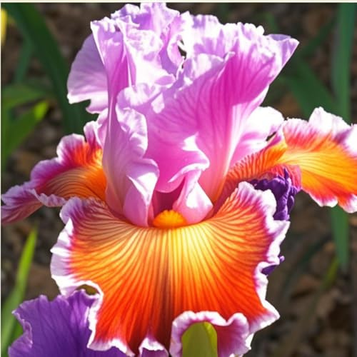 VCUYHKMB Bulbos Otoño Iris - Conjunto de Bulbos de Iris para Plantación en Temporada Fría, Floración Vibrante-6bulbos-C