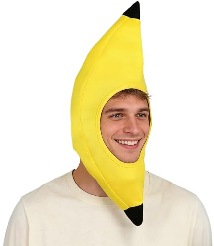 GYIOFAI bananhatt, rolig banangul hatt, män och kvinnor nyhet cosplay huvudbonad, temafest fotorekvisita kostym, maskeraddräkt tillbehör, för svensexor pub, halloween