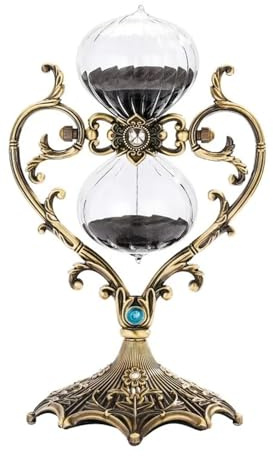 Reloj De Arena Temporizador Vintage de 60 Minutos, Ideal for Regalos románticos y decoración Oficina(Black)