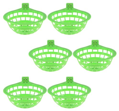 BESTOMZ Lot de 6 Nids Suspendus pour Cage à Oiseaux, Nid en Plastique Vert, Grand Modèle, Bols de Nidification pour Perruches, Canaris et Pinsons, Accessoire Essentiel pour Reproduction