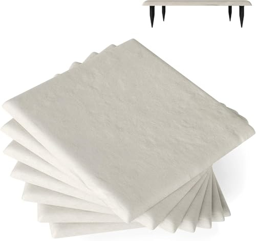 LIFEZEAL 8 Pezzi Pietre da Giardino con 4 Picchetti, Piastrelle per Esterno 39,5 x 39,5 cm, Pietre Decorative in PP Resistente per Passerelle da Giardino e Passeggiate Esterne (Beige)