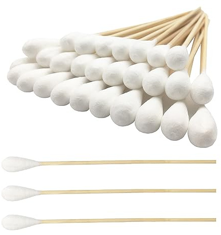 6 Inch Long Cotton Swabs (Large Size) 400pcs for Pets, Gun Cleaning or Makeup