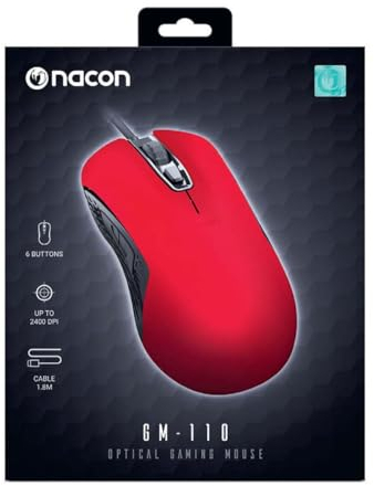 Ratón óptico de Gaming Nacon GM-110 en Color Rojo