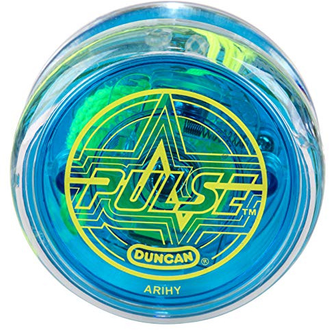 Duncan Toys Pulse LED Light-Up Yo-Yo, Intermediate Level Yo-Yo with Ball Bearing Axle and LED Lights, Clear/Blue