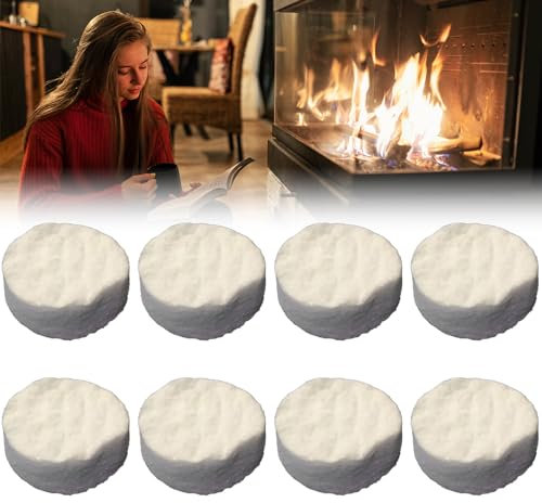 Delamiya 8 Spugne Rotonde in Ceramica, 8,6 x 1,2 cm, per Camino, Bioetanolo, Etanolo, Camera di Combustione, Camino a Bioetanolo