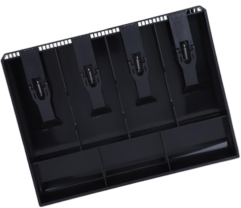 Bandeja de Inserción de Cajón de Caja Registradora, 3 Compartimentos para Billetes, Caja de Almacenamiento de Dinero de Repuesto, Bandeja de Dinero en Efectivo (BLACK)