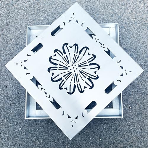Couvercle de vidange carré en acier inoxydable 30 x 30 cm, 40 x 40 cm, grille de drainage de puits d'extérieur pour cour, jardin, décoration de sol, gouttière, 30 x 30 x 3 cm, résistant à la rouille