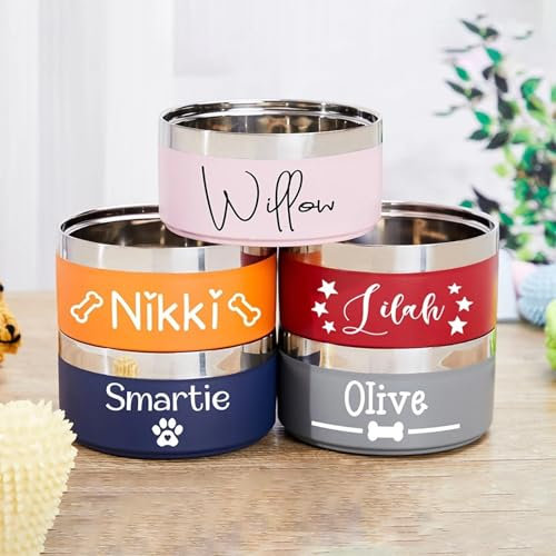 Cuenco Personalizado For Perros, Cuenco Personalizado For Gatos, Cuenco De Comida For Perros Personalizado con Nombre, Cuencos De Comida/Agua For Perros, Regalo Aislado For Mascotas(14cm)