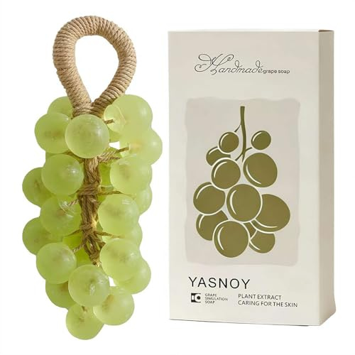 Savon raisin fait à la main sur une corde, savon en cristal de colza doux nettoyant, décoratif et aromatique pour laver l'air frais, parfum durable, cadeau d'anniversaire pour homme et femme